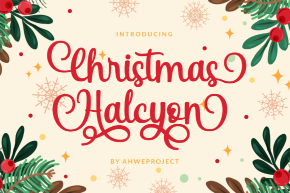 Christmas Halcyon Font Review: A Romantic Script for Branding