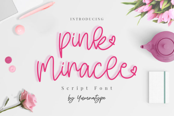 Pink Miracle: A Charming Handwritten Font for Crafters